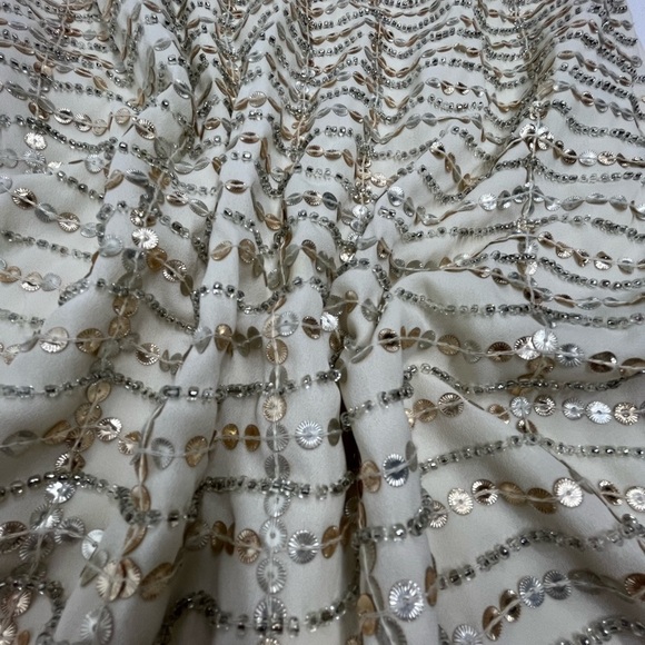 Adelyn Rae beaded sequin mini dress cream size M - Picture 9 of 14